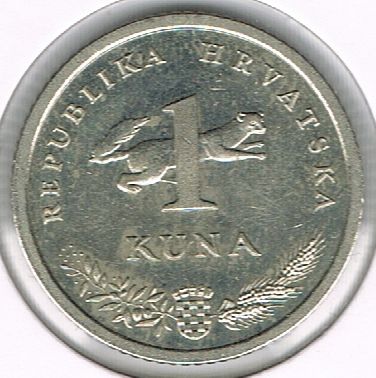 1 Kuna, Croatian text, Croatia, 1995
