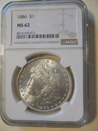 1886 Morgan dollar, NGC, MS-61, Nice Solid Coin for the Grade