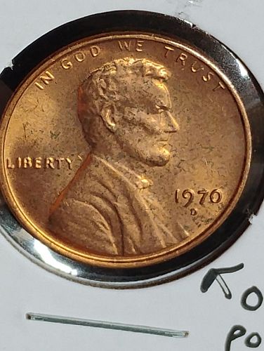 1970-D LINCOLN MEMORIAL CENT MS-63 R  DIE CRACK TOP OF HEAD, CLASH, FLOATING ROOF REV