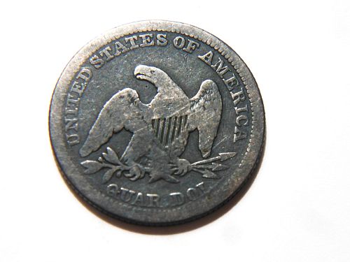 1857-P *Toned* Silver Seated Liberty Quarter