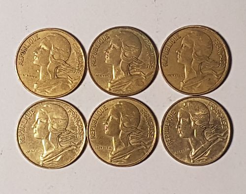 Lot 6 Coin France 10 centimes 1962 1963 1965 1974 1978 1980 1984 1986 1997