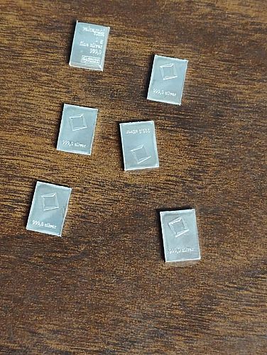 VALCAMBI SWISS 1 GRAM FINE SILVER 999.0 FINECHI ESSAYERUR FONDEUR 1 GR MINI BARS