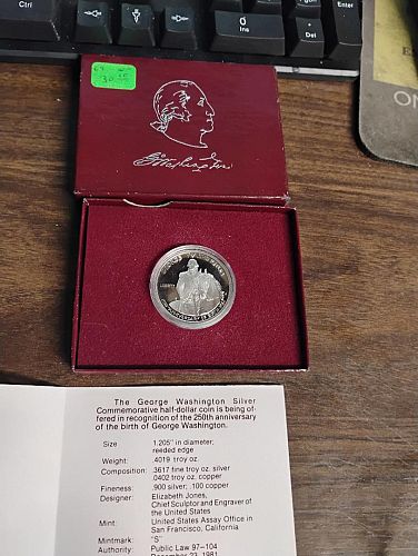 1982-S G.WASHINGTON COMM. HALF DOLLAR 90% SILVER PF69DCAM IN OGH