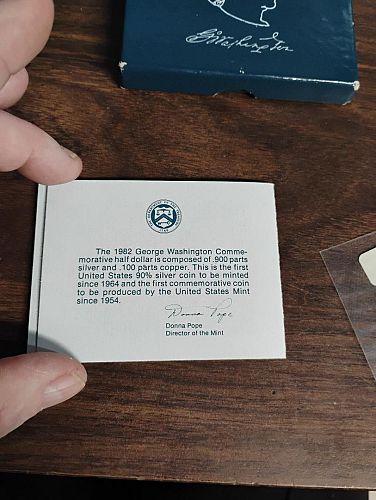 1982-D G. WASHINGTON COMMERATIVE HALF DOLLAR MS-67 90% SILVER IN OGH