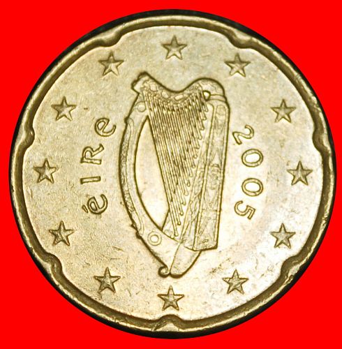 Ⰿ NORDIC GOLD (2002-2025): IRELAND ★ 20 EURO CENTS 2005 HARP!