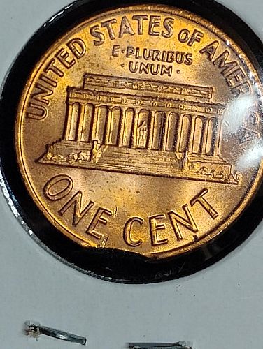 1972 DDO LINCOLN MEMORIAL CENT MS-66 RED , DOUBLED MOTTOS, MAD / COLLAR CLASH & CLIP