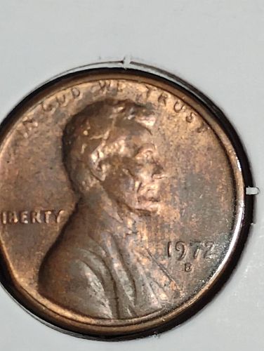 1972-D LINCOLN MEMORIAL CENT AU-58 RB  STRAIGHT CLIP, REVERSE IS S/T GREASE