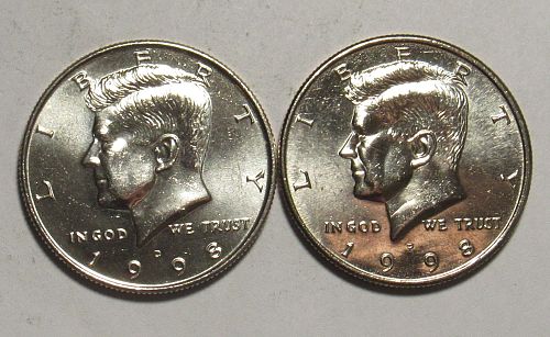 1998 P&D Kennedy Half Dollars, BU