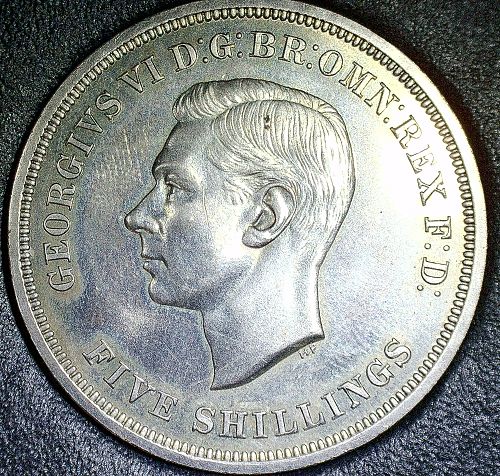 1951 Great Britain Festival of Britain King GEORGE VI Saint Dragon 5 Shilling Crown