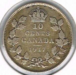 10 Cents - George V, Canada, 1917