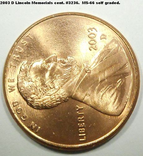 2003 D Lincoln Memorial cent. BU Uncirculated.