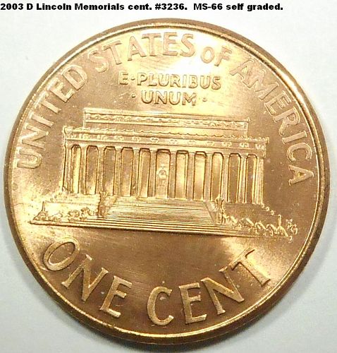 2003 D Lincoln Memorial cent. BU Uncirculated.