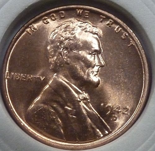 1942-D Gem BU RED Lincoln Wheat Cent (W-4 )