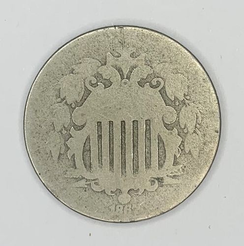1867 P Shield Nickel: Type 2 - Without Rays