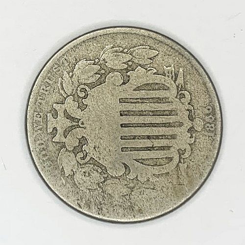 1866 P Shield Nickel: With Rays