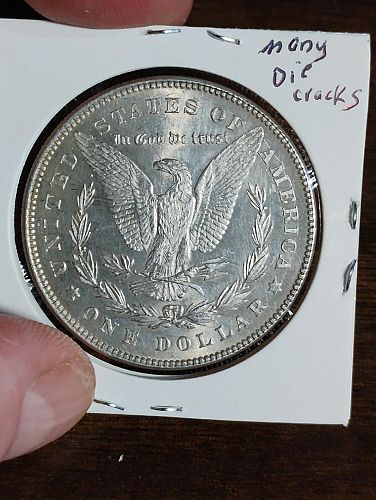 1878 MORGAN DOLLAR 7 TF, REVERSE OF 78 MS-64 MANY DIE CRACKS REVERSE