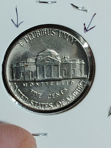 1975-D JEFFERSON NICKEL MS-63 , DIE CLASH ON REVERSE SIDE