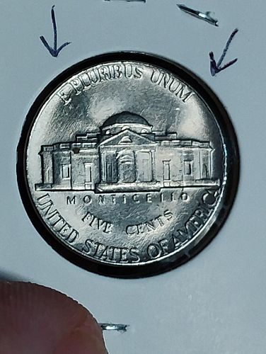 1975-D JEFFERSON NICKEL MS-63 , DIE CLASH ON REVERSE SIDE