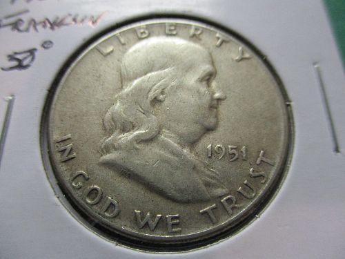 1951  Franklin Half Dollar.  Item: 50 F51-45.