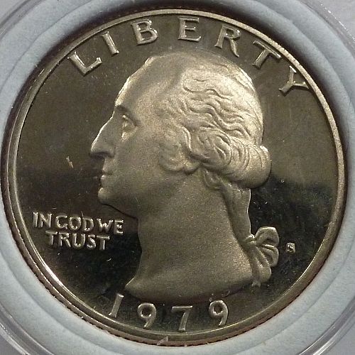 1979-S TYPE ONE FILLED S  PROOF WASHINGTON QUARTER # 77-W