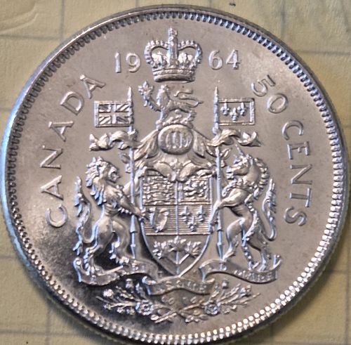 Canada 50 Cents 1964 UNC .3 oz silver