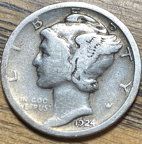 1924D mercury dime in VERY GOOD condition