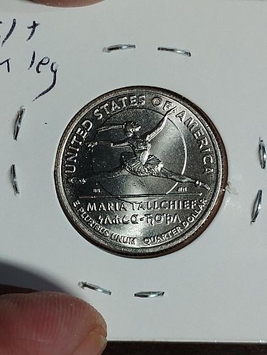 2023-D WASHINGTON QUARTER MARIA TALLCHIEF MS-66 STRUCK THROUGH IN 3 PLACES OBV. & REV