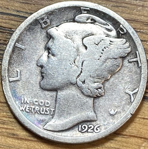 1926 mercury dime in VERY GOOD condition