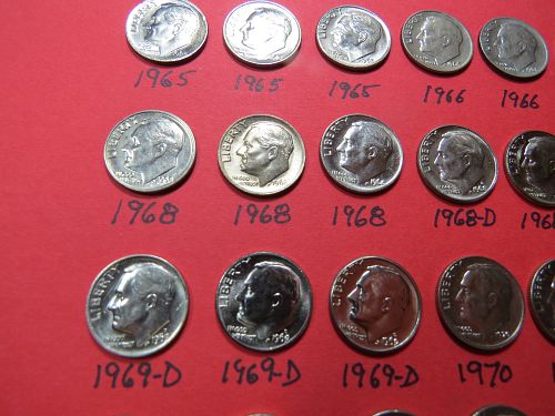 1965-1974 ROOSEVELT DIMES (LOT of 33 NICE DIMES) See Pictures LOT J687