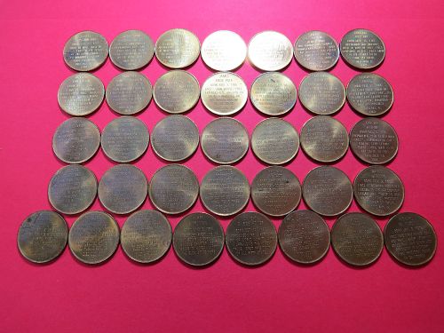 LOT OF 36 PRESIDENTIAL METALS WITH STORY ON REVERSE - (SEE PICTURES)  LOT J686