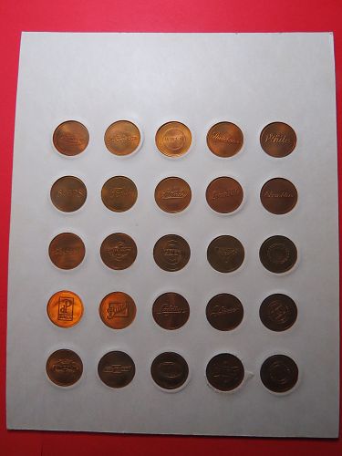 LOT OF 25 ANTIQUE CAR COINS - (SEE PICTURES)  LOT J685