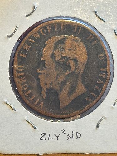 1867-H (Milan mint) Italy 10 Centisimi