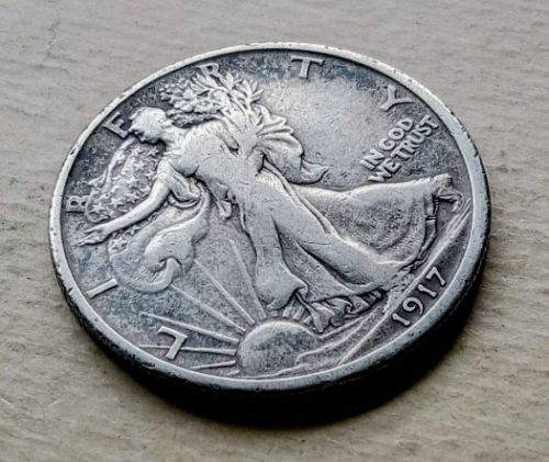 1917 Walking Liberty Half Dollar &bull; .900 Silver &bull; Better Date &bull; F+  *wl174