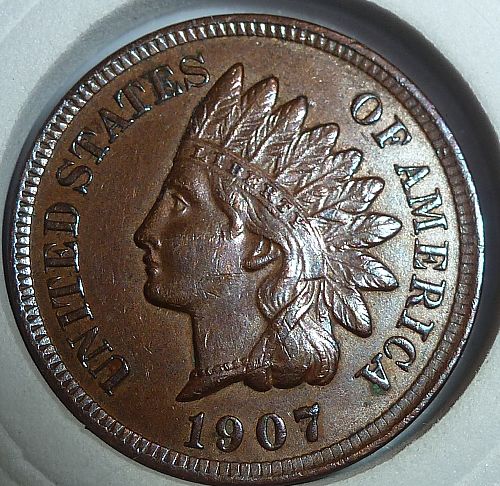1907 UNCIRCULATED BN-UNC INDIAN CENT  (150-A)