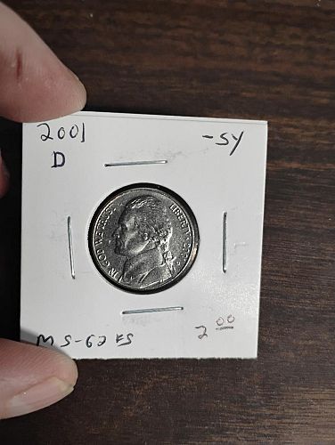 2001-D JEFFERSON NICKEL MS-62 FULL STEPS