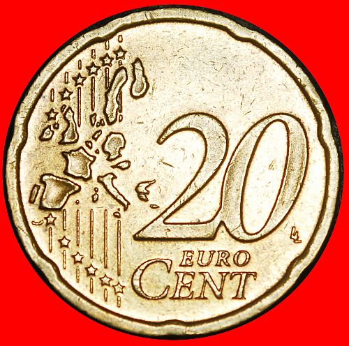 Ⰿ NORDIC GOLD (2002-2025): GERMANY ★ 20 EURO CENTS 2002A PRUSSIA SPANISH ROSE! DIE A!