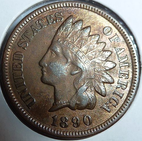 1890 ABOUT UNCIRCULATED Indian Cent Grades AU ( 150-E)