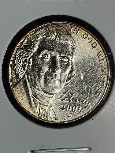 2006-d jefferson nickel ms-63 , full steps toned