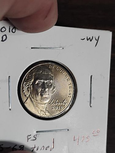 2010-D JEFFERSON NICKEL MS-68 , FULL STEPS TONED AMAZING COIN!! PERFECTION!!