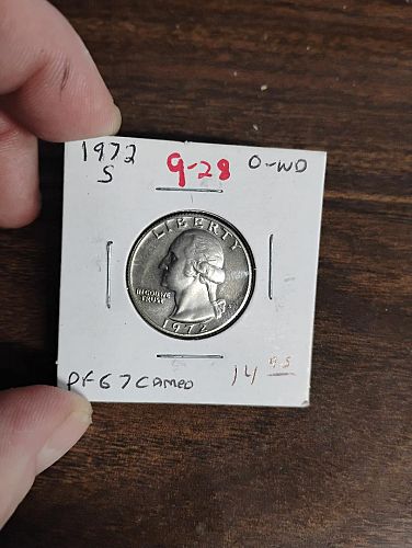 1972-S WASHINGTON QUARTER PF 67 CAMEO