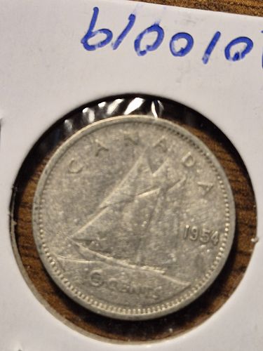 1954 Canadian 10 Cents