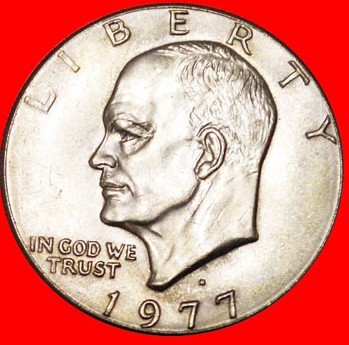 Ⰿ LUNAR DOLLAR (1971-1999): USA ★ 1 DOLLAR 1977D aUNC! EISENHOWER (1890-1969)