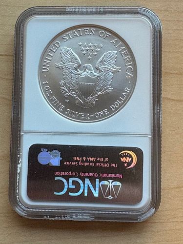 2006-W Burnished American Silver Eagle. NGC MS70