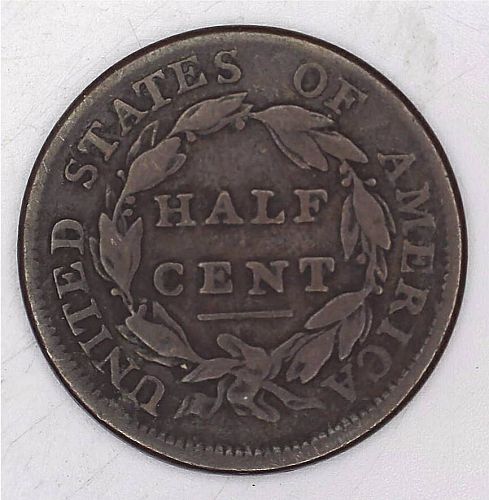 1809 Half Cent survivor- VG+