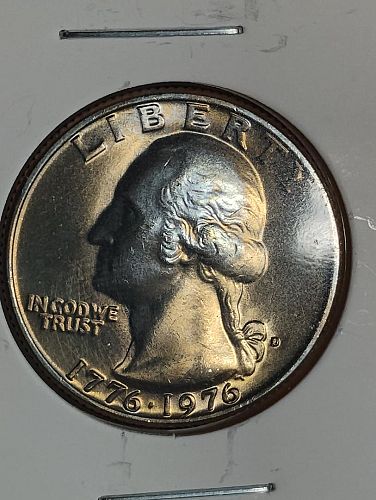 1976-d washington quarter ms-66 , toned