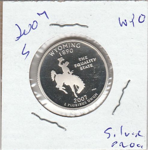 2007  S  SILVER PROOF  WYOMING    STATE QUARTER