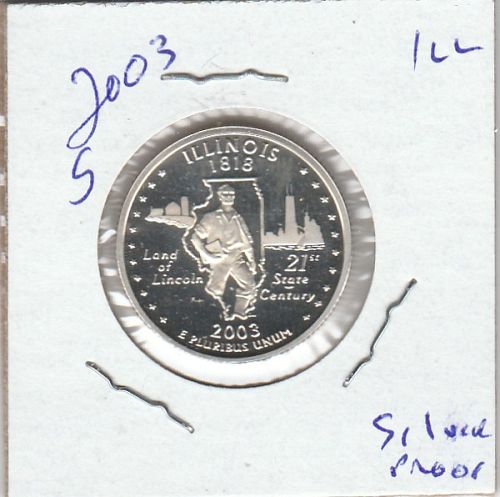 2003  S  SILVER PROOF  ILLINOIS    STATE QUARTER