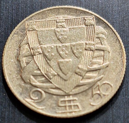 1943 Portugal Silver 2-1/2 Escudos