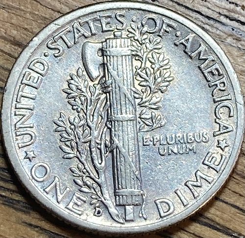 1943D mercury dime in EXTREMELY FINE condition