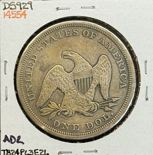 1846 Seated Liberty Silver Dollar, AU, (11339)